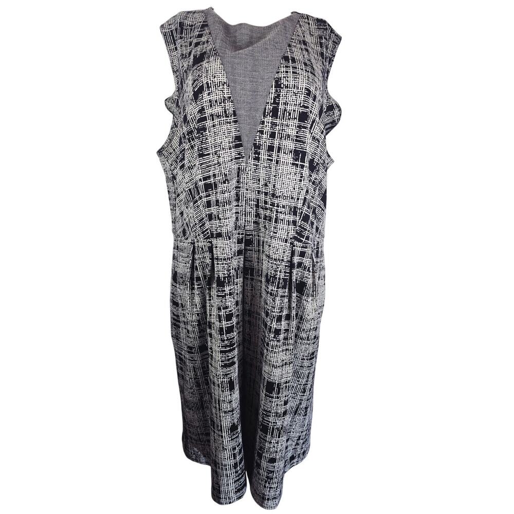 Of / Mercer Black Tan Sleeveless Pockets Statement Piece Women's Summer Dress 20